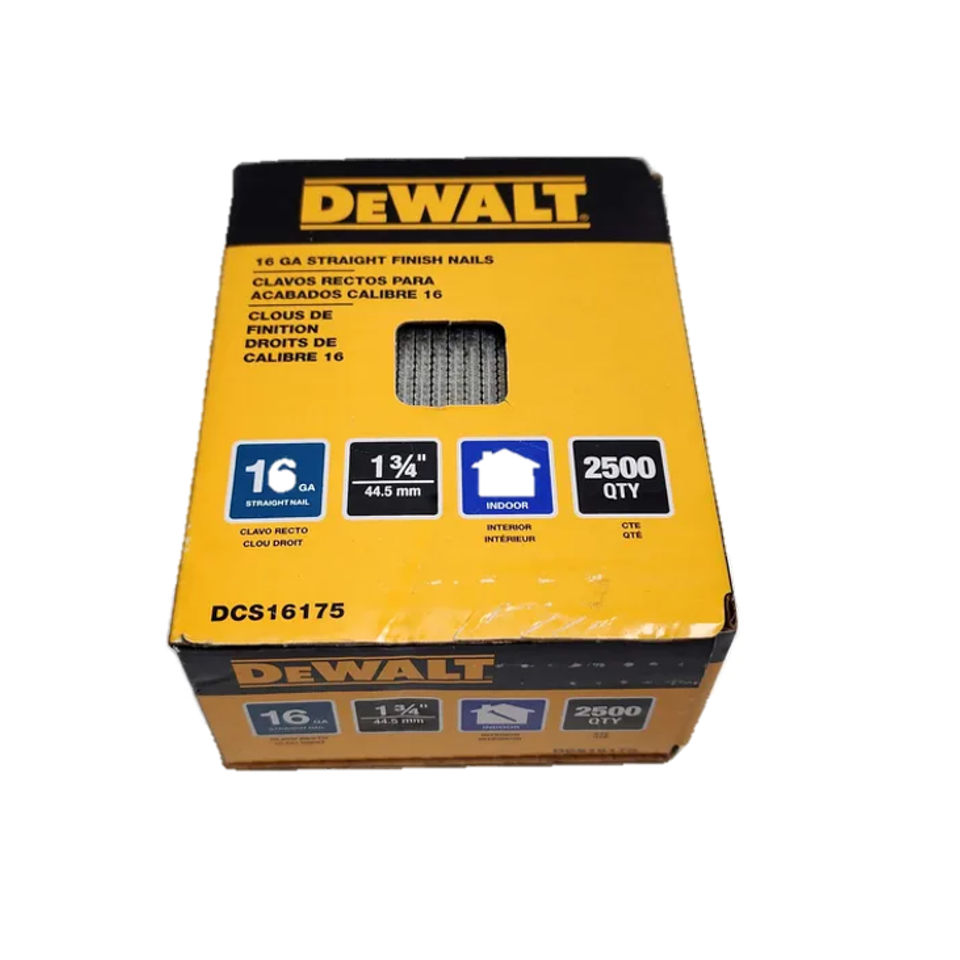 Caja 2500 Clavos Rectos 16GA 1-3/4 Dewalt DCS16175 2