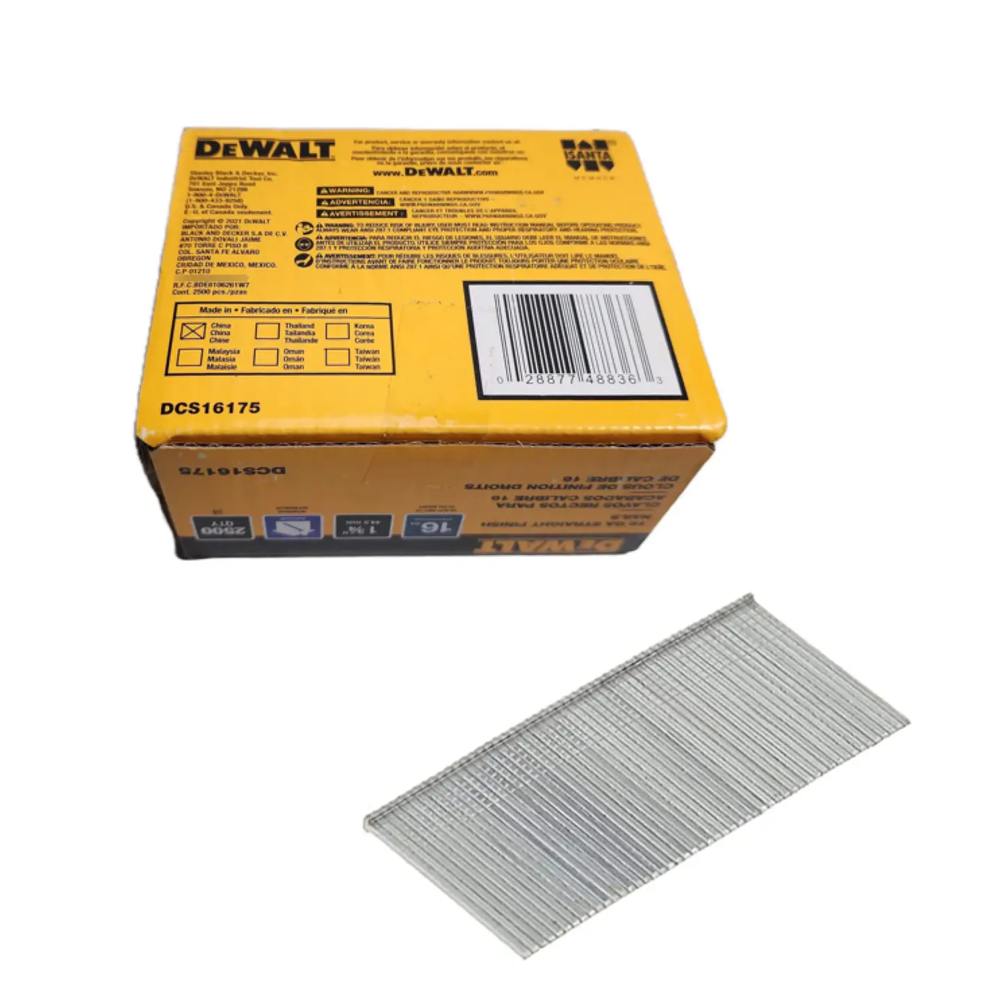 Caja 2500 Clavos Rectos 16GA 1-3/4 Dewalt DCS16175 4
