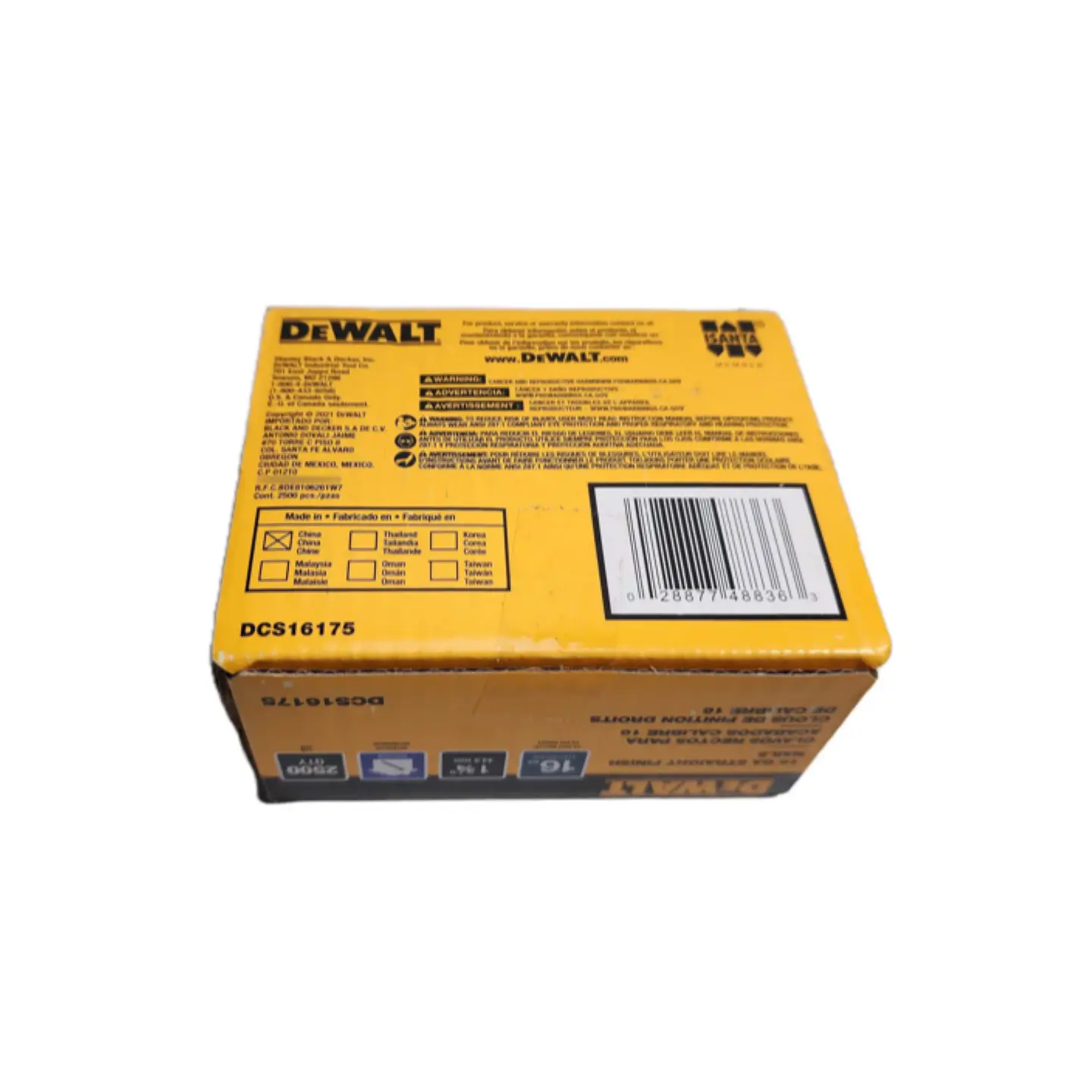 Caja 2500 Clavos Rectos 16GA 1-3/4 Dewalt DCS16175 5