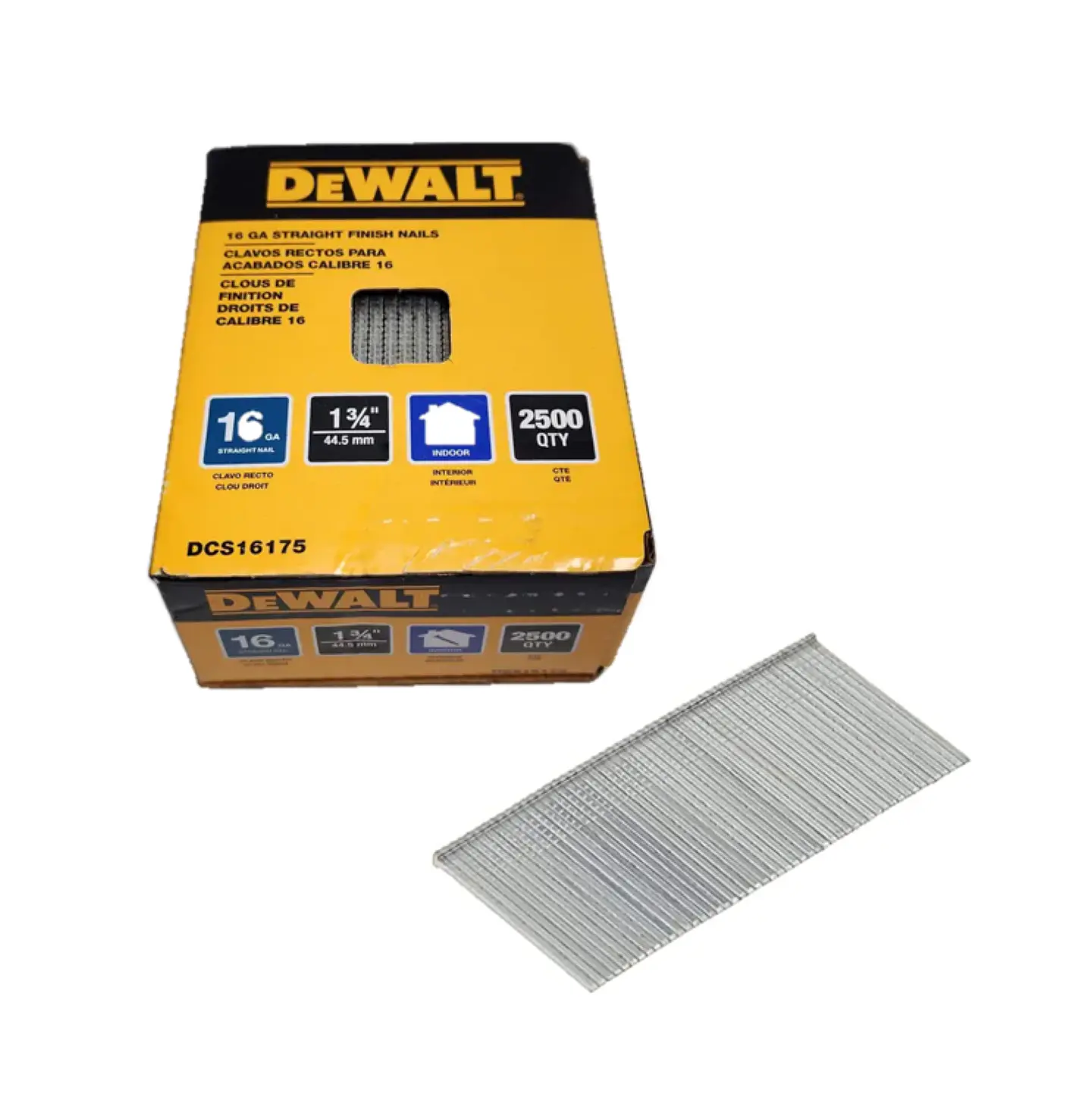 Caja 2500 Clavos Rectos 16GA 1-3/4 Dewalt DCS16175 1