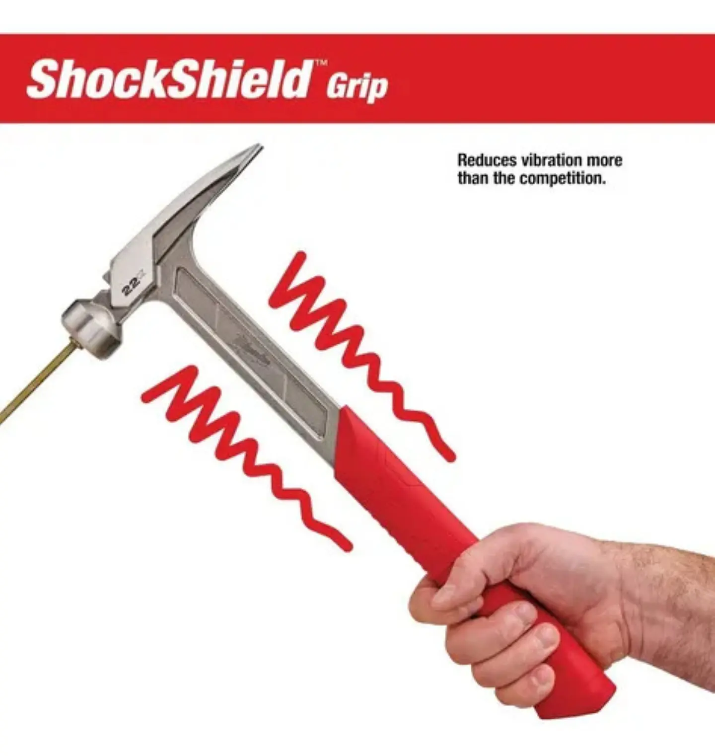 Martillo De 22 Onzas Cara Lisa Mango Shockshield  Milwaukee  5