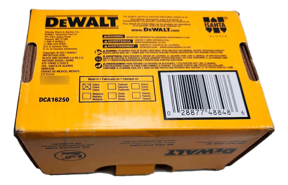 Caja de 2500 Clavos Reforzados 2-1/2 16ga Dewalt DCA16250 3