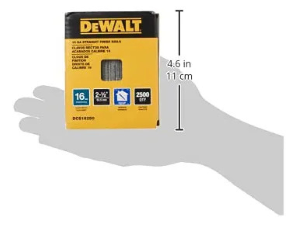 Clavo De Acabado 16ga 2-1/2'' 2500 Un Dewalt Dcs16250 4