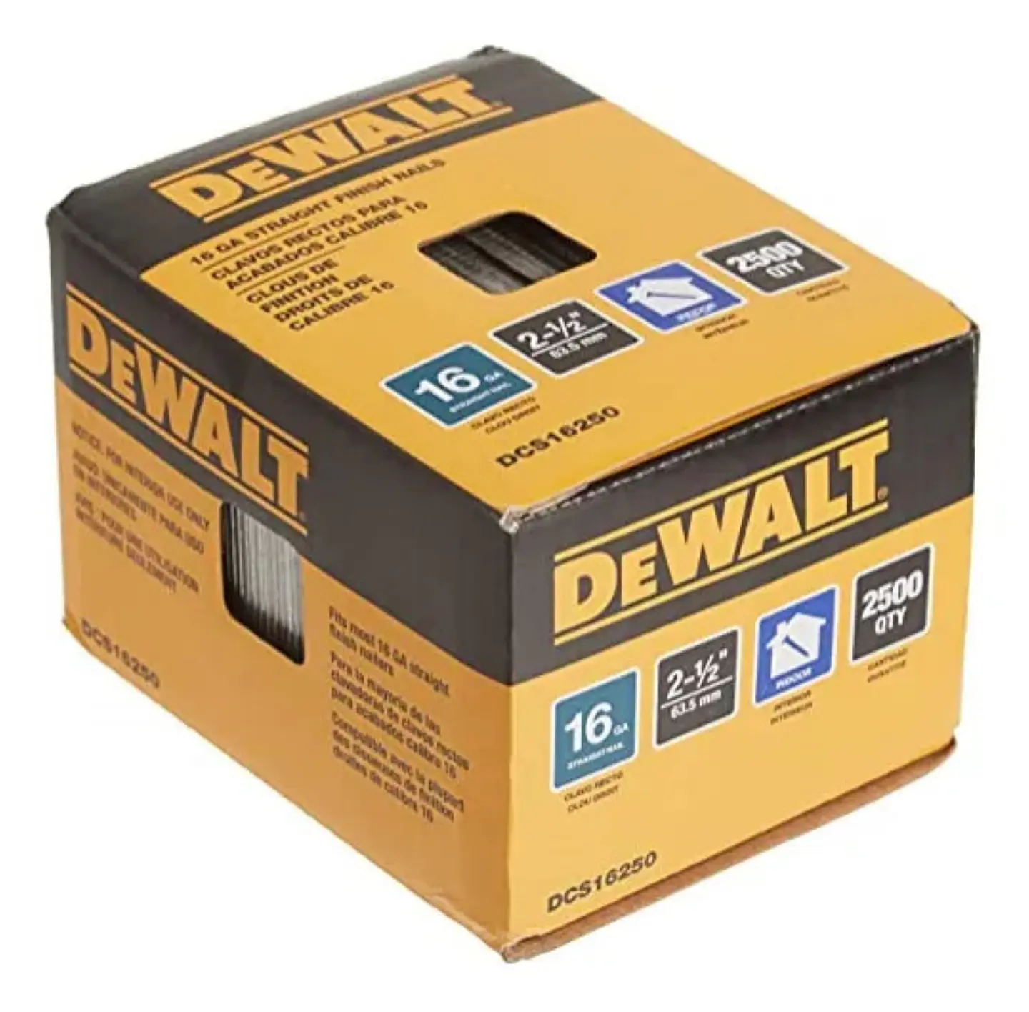 Clavo De Acabado 16ga 2-1/2'' 2500 Un Dewalt Dcs16250 1