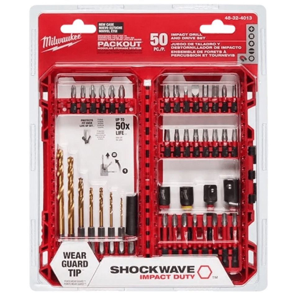 Set de 50 Puntas Y Accesorios Impacto Shockwave Milwaukee 2