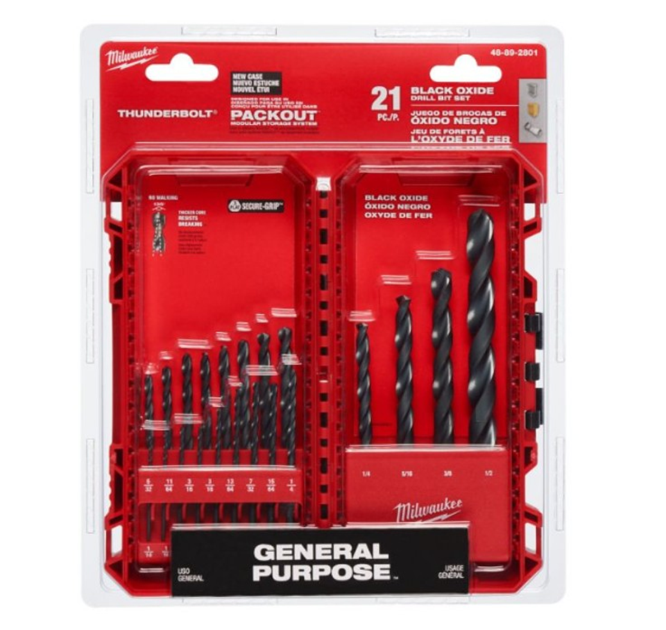 Set de Brocas Thunderbolt Black Oxide Milwaukee 48-89-2801 2