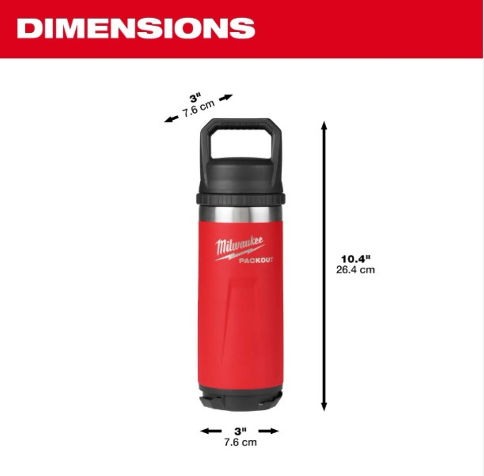 Botella Térmica PACKOUT 1.06 ml Milwaukee 48-22-8397R 3