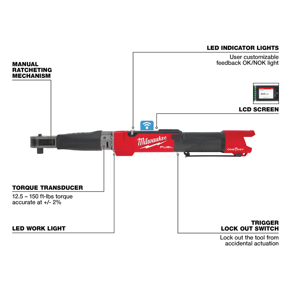 Llave De Torque Digital M12 de 1/2'' Milwaukee 2466-20  3