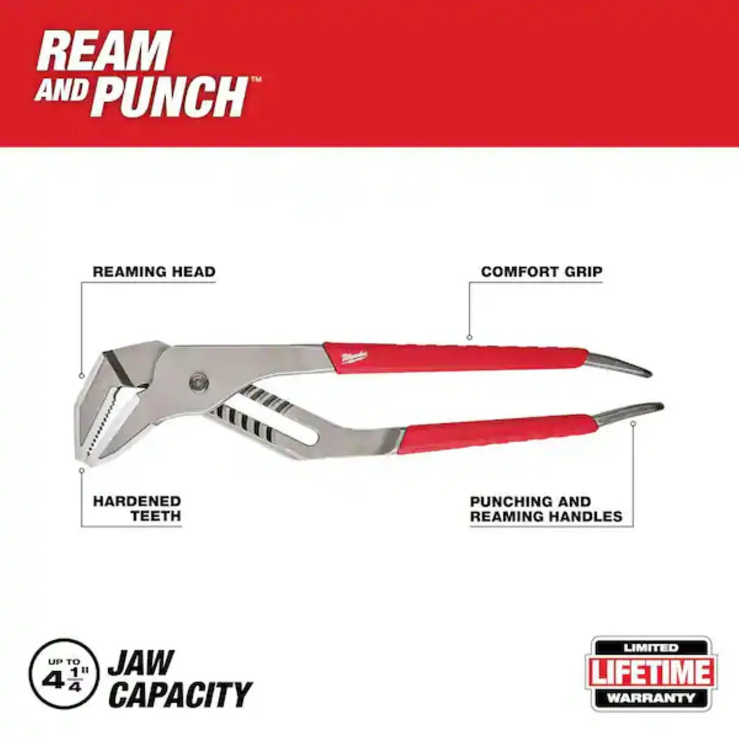 Alicate Ajustable Pico Loro 12'' Milwaukee 48-22-6312 3
