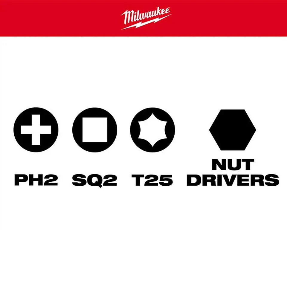 Set de 10 Guías Dado y Puntas Impacto Milwaukee 48-32-4513 5