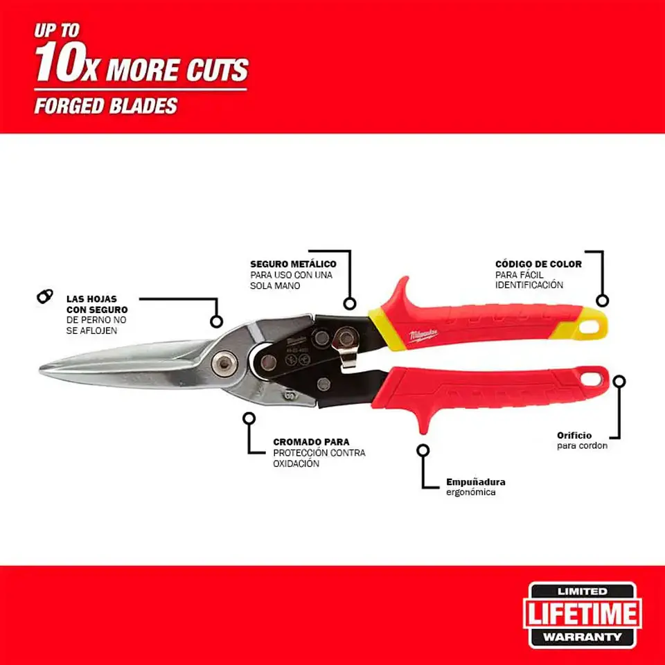 Tijera de Aviación Corte Recto 10