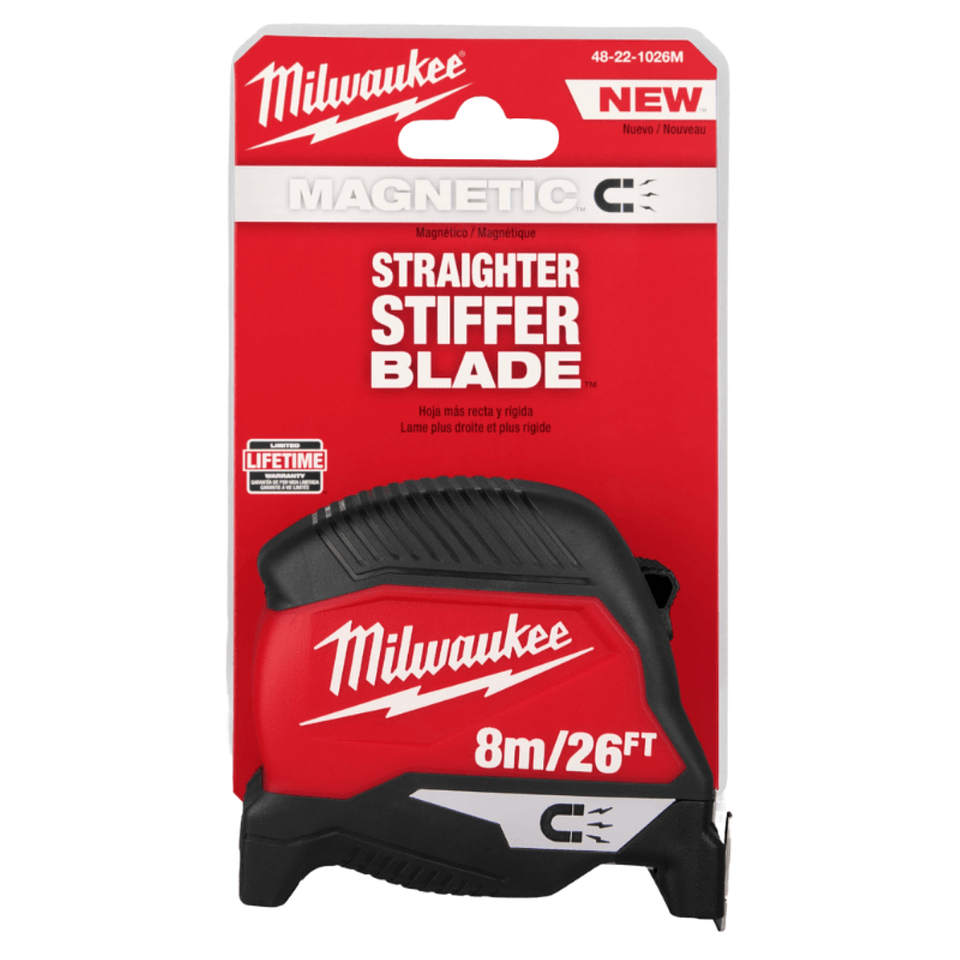 Huincha métrica magnética de 8 m/26 Milwaukee 48-22-1026M 4