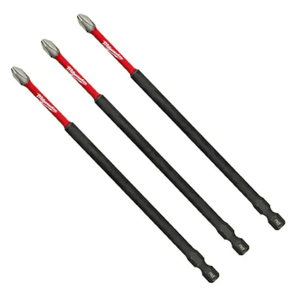 Pack 3 Puntas Phillips De Impacto Milwaukee Ph2 X 152mm 2