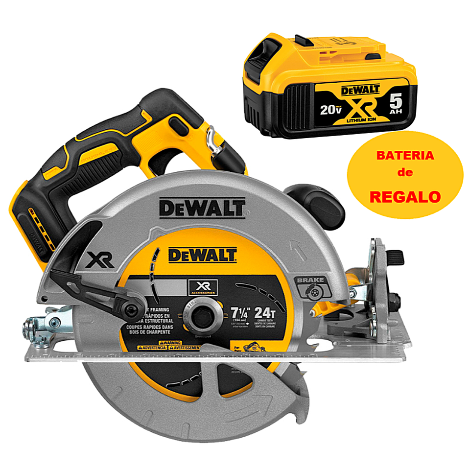 Sierra Circular Inalámbrica + Regalo Batería 5,0 Ah Dewalt 1