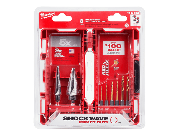 Juego de Brocas y Brocas conicas HOCKWAVE Milwaukee 48-89-9252 1