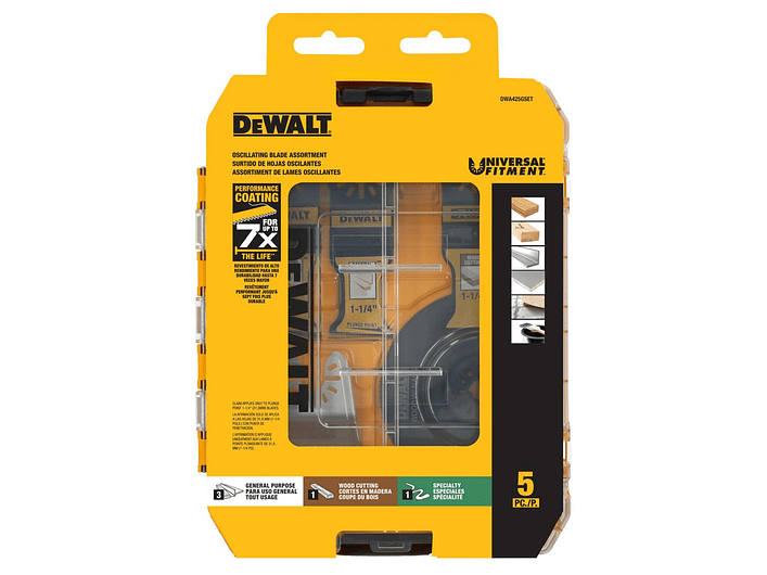 Set 5 piezas oscilante multiuso Dewalt DWA425GSET  1