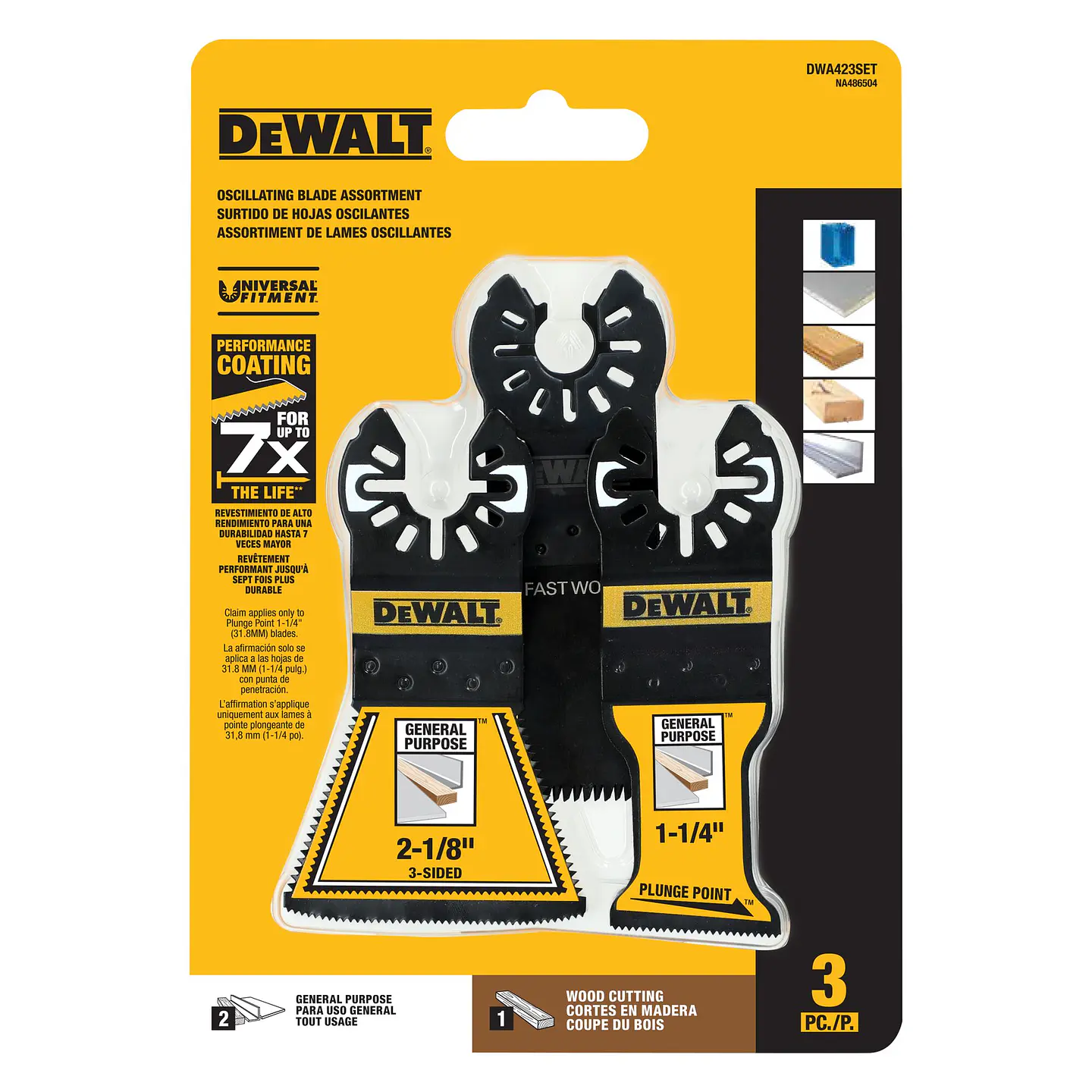 Set 3 Cuchillas Oscilantes Dewalt DWA423SET 1