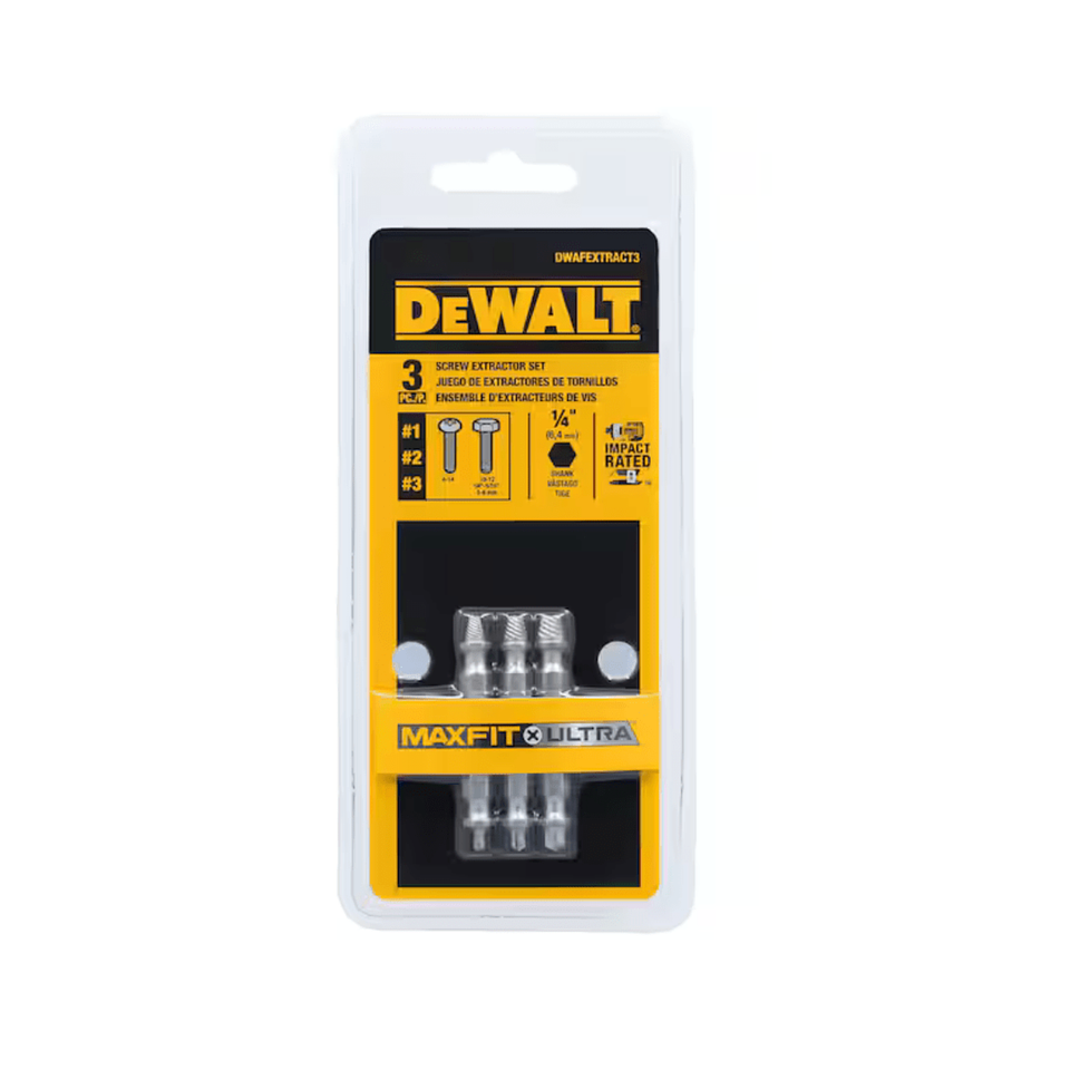Extractores De Tornillos 3 Pzas MAXFIT ULTRA Dewalt DWAFEXTRACT3 1