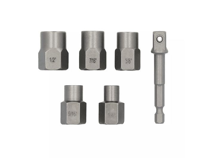 Set 5 Dados extractores Maxfit + Adaptador 1/4 Dewalt Dwafbextract5 3