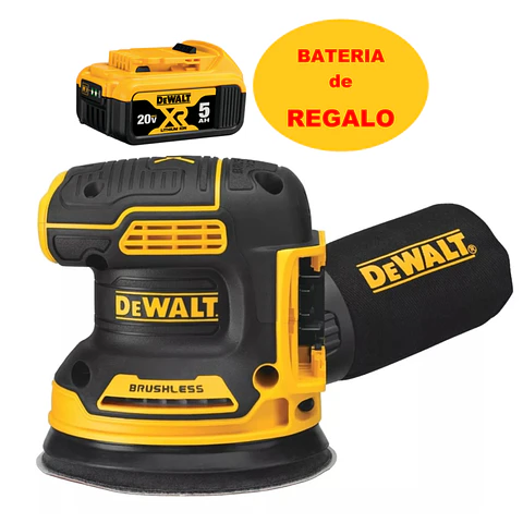 Lijadora Roto Orbital 5" (127mm) + Regalo Batería 5,0 Ah Dewalt