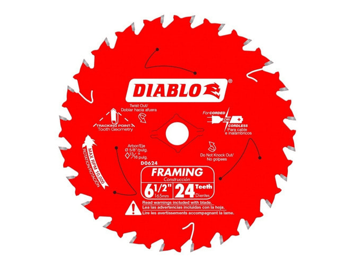 Pack 2 Discos Sierra Circular 6 1/2 24 Dientes Diablo 2
