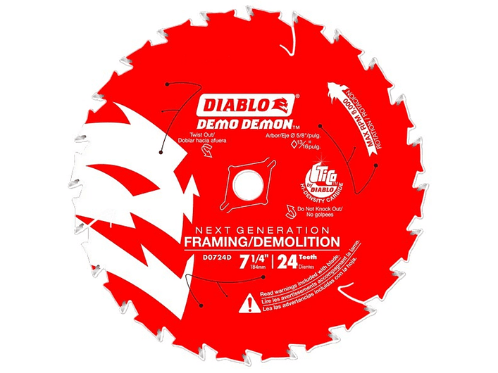 Pack 2 Discos 7 ¼ 24 Dientes Madera y Clavos Diablo 2