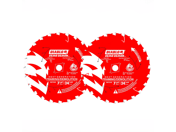 Pack 2 Discos 7 ¼ 24 Dientes Madera y Clavos Diablo 1