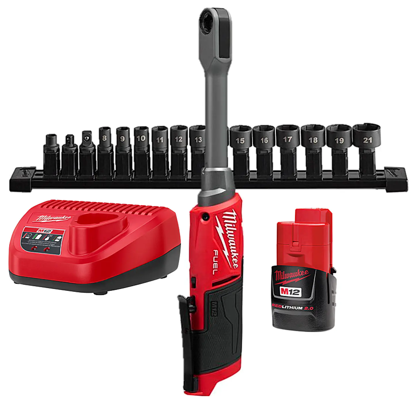 Kit Llave Chicharra Extendida M12 Milwaukee 3050-21  1