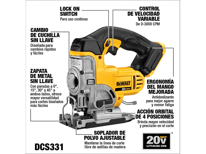 Sierra Caladora 20V MAX DCS331B 2