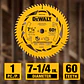 Disco De Sierra 7-1/4''x 5/8'' 60 Dientes Dewalt DWA271460 - Miniatura 4