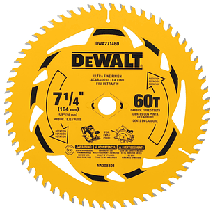 Disco De Sierra 7-1/4''x 5/8'' 60 Dientes Dewalt DWA271460