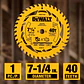 Disco Sierra 7-1/4''x 5/8'' 40 Dientes Dewalt DWA271440 - Miniatura 4