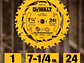 Disco Sierra 7-1/4''x 5/8'' 24 Dientes Dewalt DWA271424 - Miniatura 4