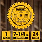 Disco Sierra 7-1/4''x 5/8'' 24 Dientes Dewalt DWA271424 - Miniatura 4