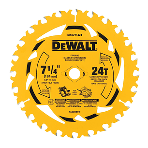 Disco Sierra 7-1/4''x 5/8'' 24 Dientes Dewalt DWA271424
