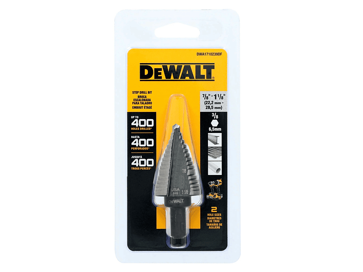 Broca Escalonada Para Taladro  7/8” a 1-1/8” DWA1710239DF 1