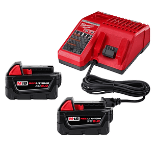 Kit 2 Baterias 5AH + Cargador M18 Milwaukee 48-59-1852B