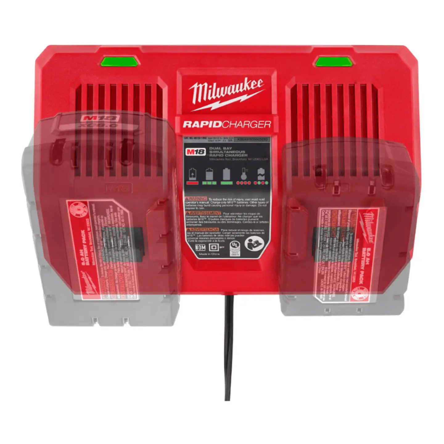 Cargador Rápido Doble M18 Adaptado 220V Milwaukee 48-59-1802 2