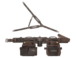 Pack DEWALT Coleto de cuero 18 bolsillos + Arnés 
