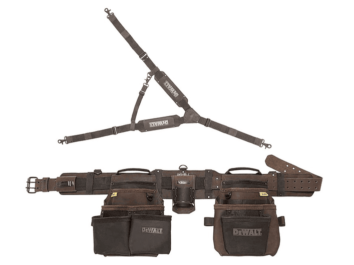 Pack DEWALT Coleto de cuero 18 bolsillos + Arnés  1