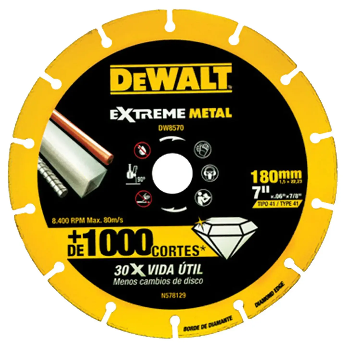Disco Corte Diamantado 7” Metal Dewalt DW8570 1