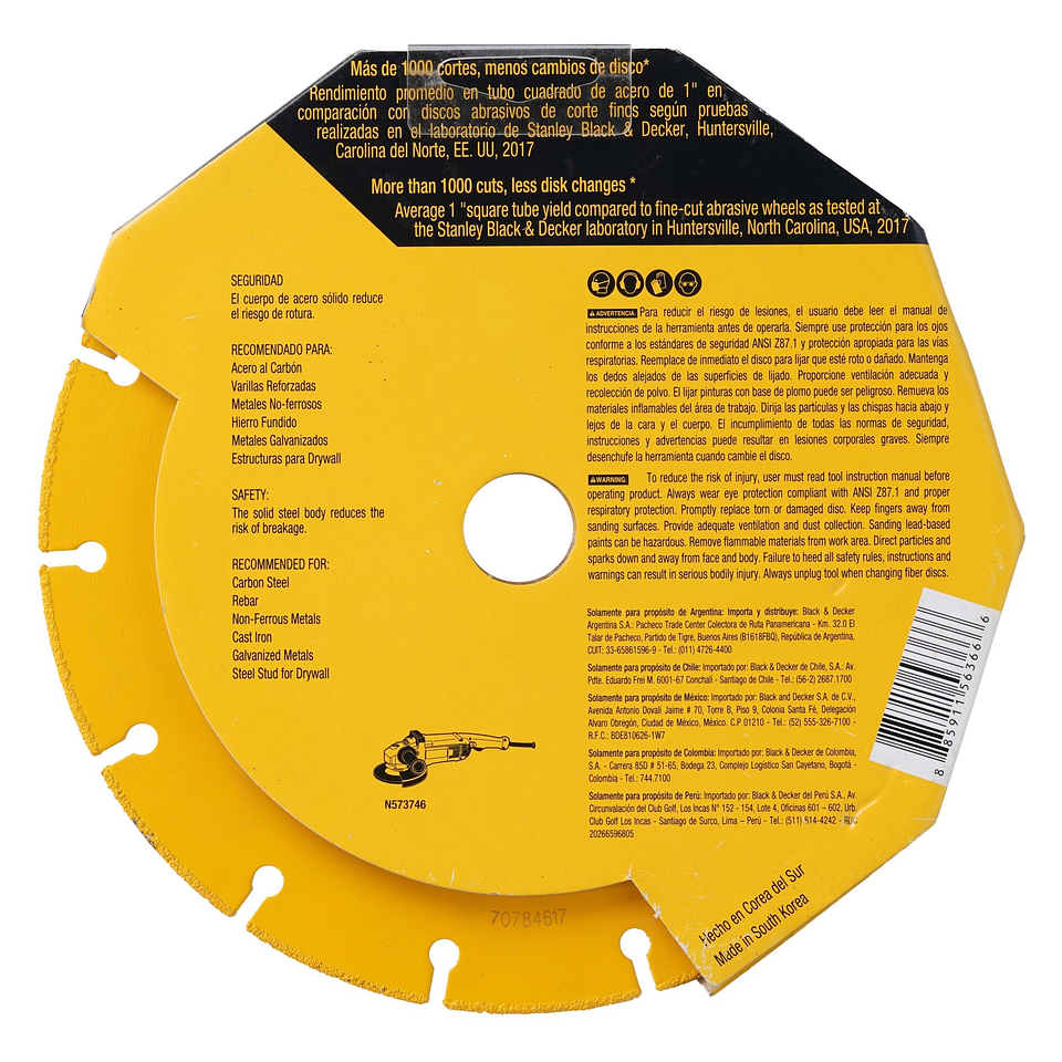 Disco Corte Diamantado 7” Metal Dewalt DW8570 5