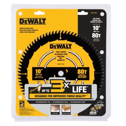 Disco Sierra 10” 80 Dientes Acabado Fino Dewalt DWA11080