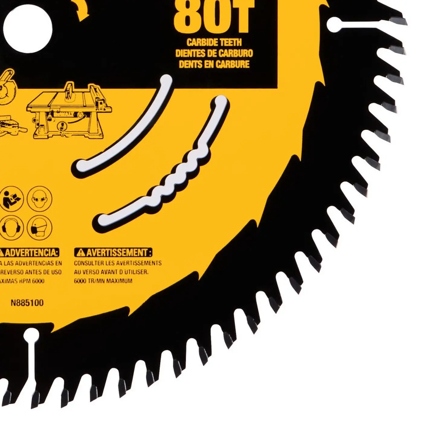 Disco Sierra 10” 80 Dientes Acabado Fino Dewalt DWA11080 4