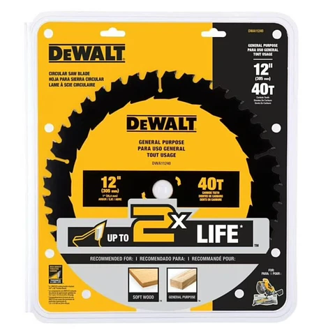 Disco Sierra 12" 40 Dientes Madera Dewalt DWA11240