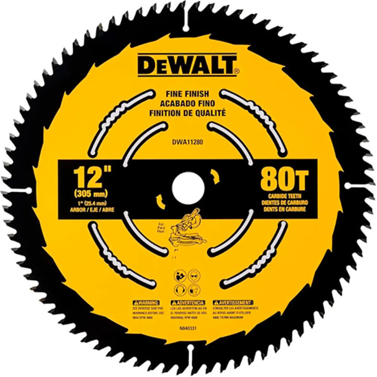 Disco Sierra 12” 80 Dientes Acabado Fino Dewalt DWA11280 2