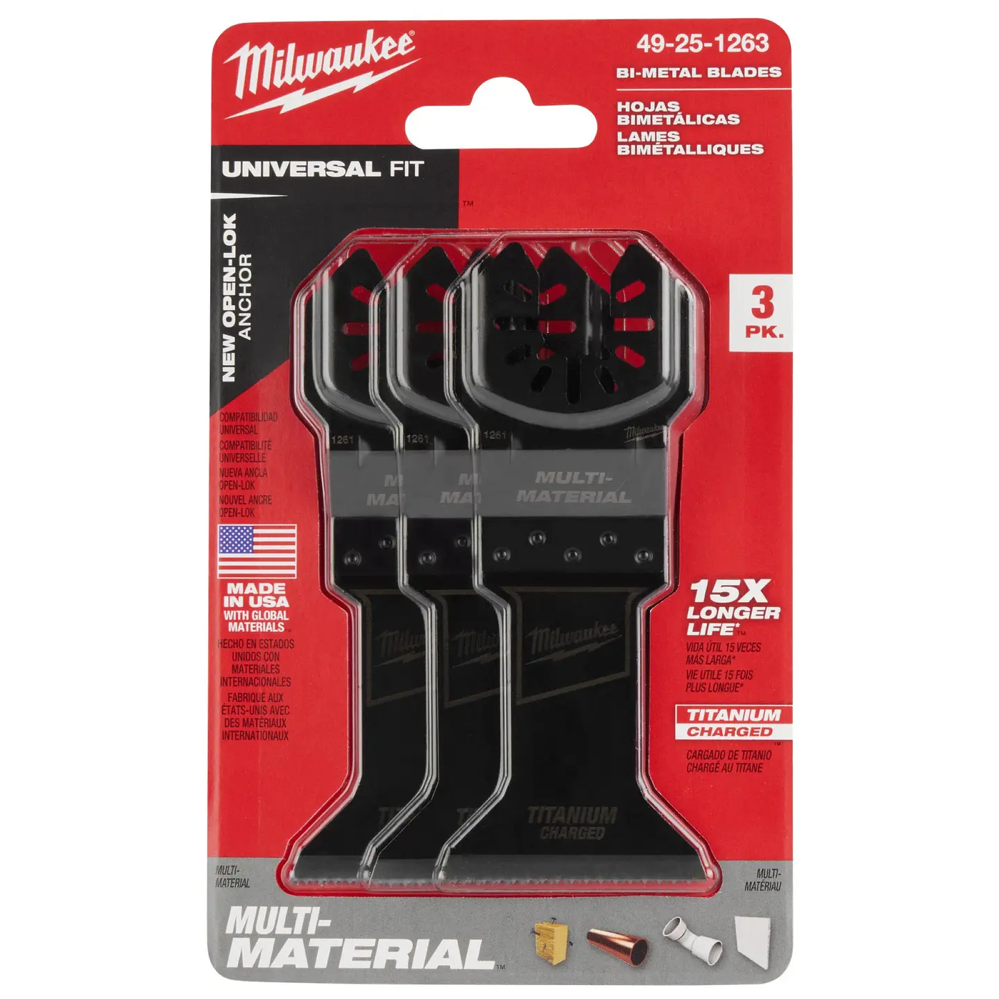 Accesorios Oscilantes Milwaukee Usa - 3 Piezas Multimaterial 1