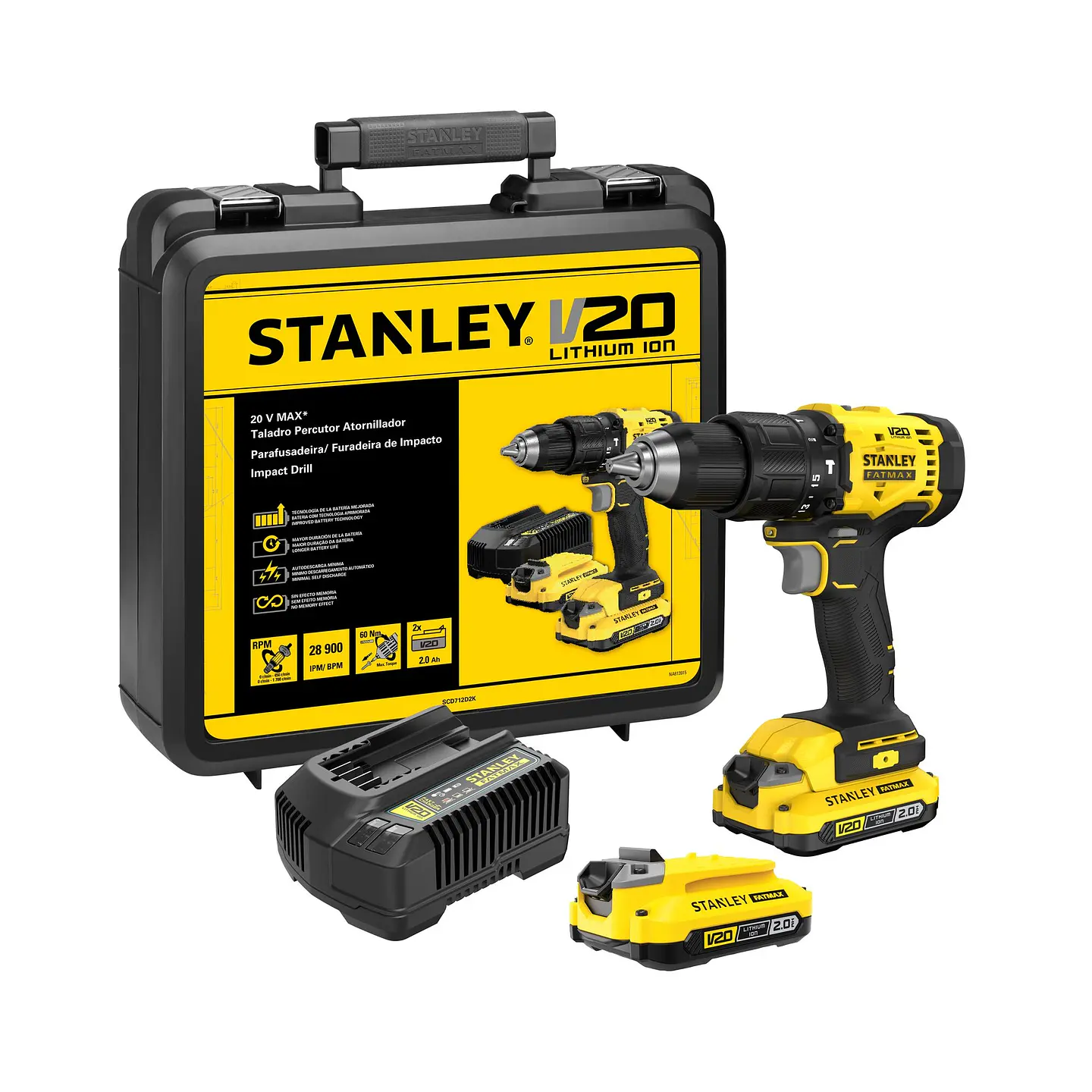 Kit Taladro/Percutor 1/2 20V Stanley SCD712D2K-B2 1