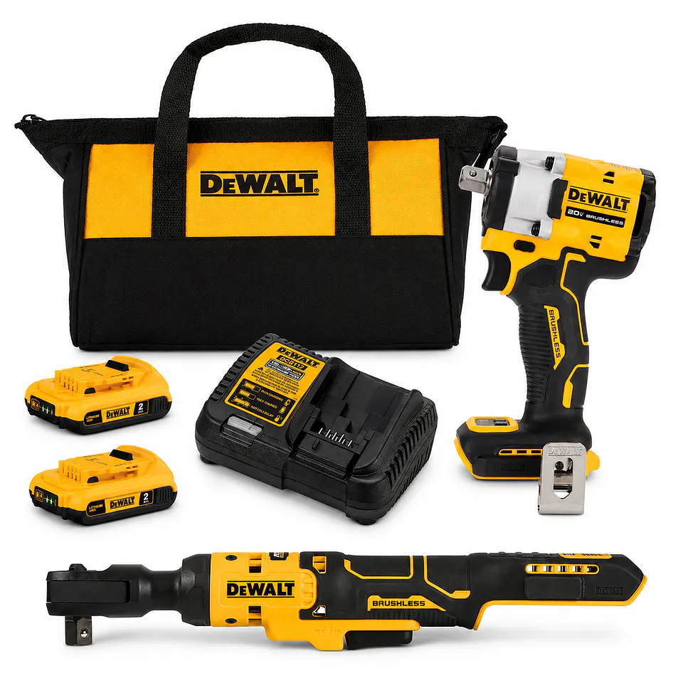 Kit DEWALT Chicharra + Llave de Impacto Compacta 20V XR 1