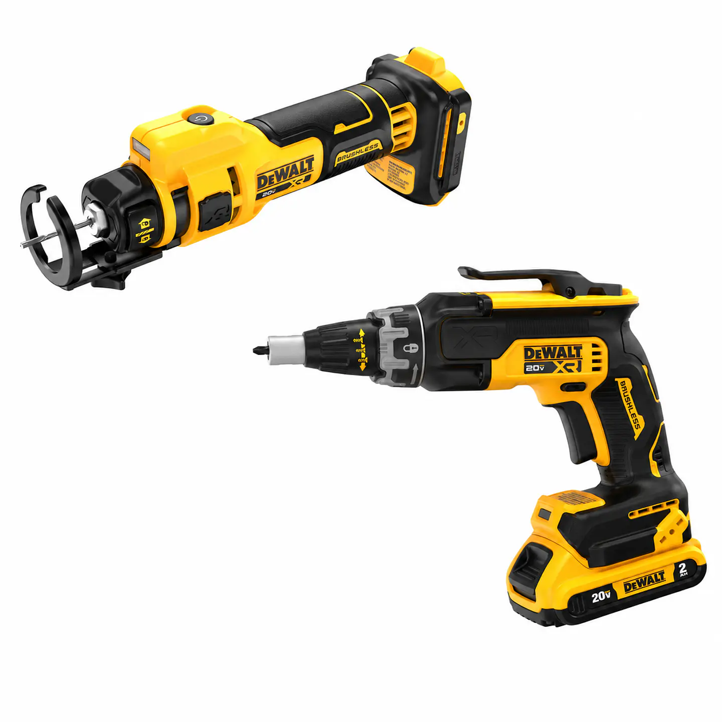 Kit DEWALT Recortadora Drywall + Atornillador Tabiquero 20V XR 2